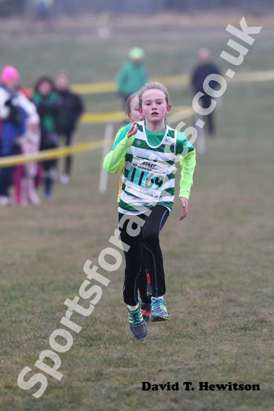 No 169, Under-13s girls, North East Harrier League, Wrekerton, Gateshead.
